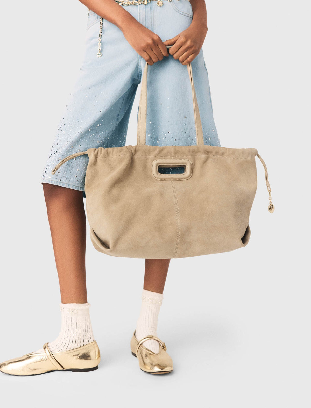 Suede Milpli tote bag | Maje