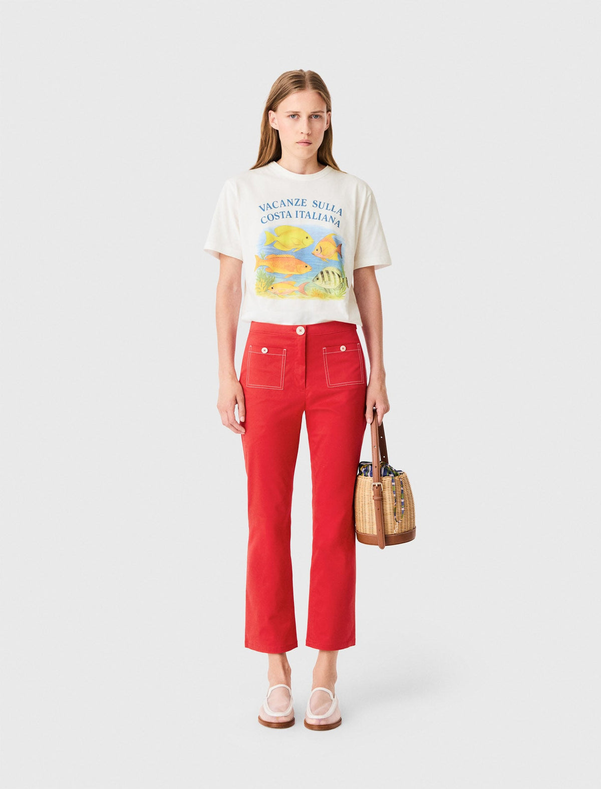 Cotton Capri trousers | Maje