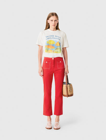 Cotton Capri trousers | Maje