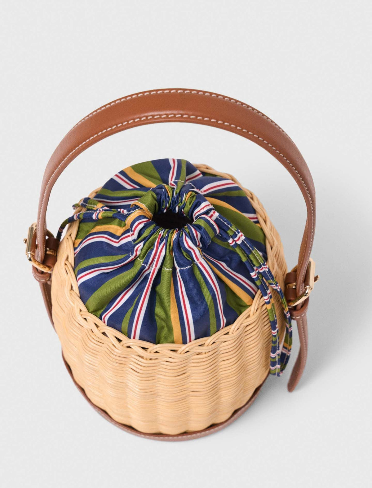 Wicker basket with printed pouch | Maje