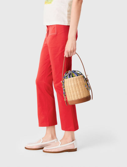 Wicker basket with printed pouch | Maje