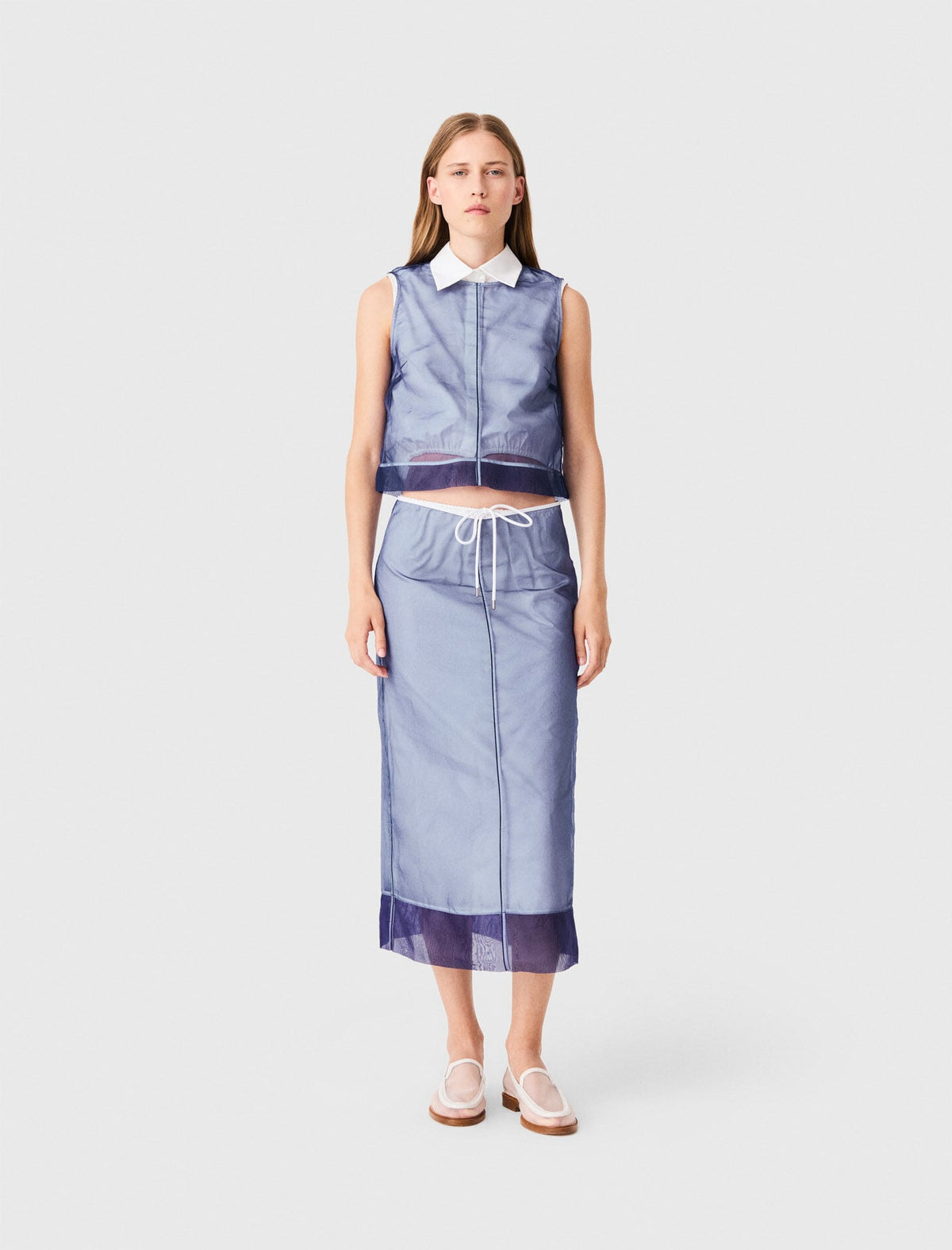 Cotton top with removable organza | Maje