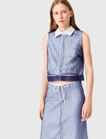 Cotton top with removable organza | Maje
