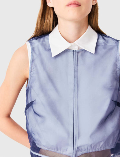 Cotton top with removable organza | Maje