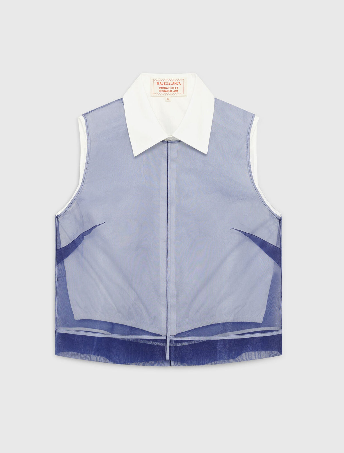 Cotton top with removable organza | Maje