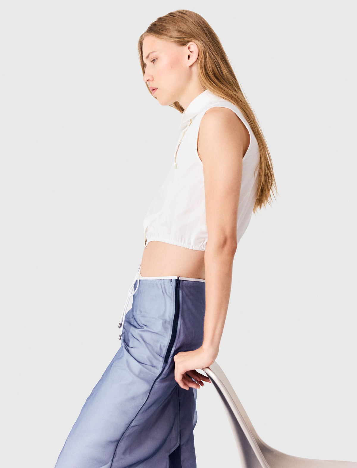 Cotton top with removable organza | Maje