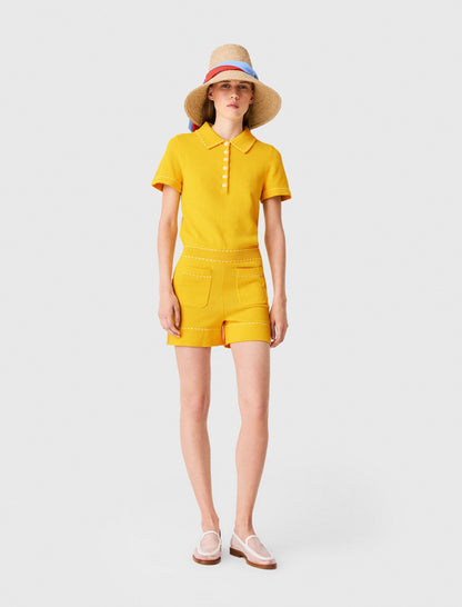 Knit playsuit with polo collar | Maje