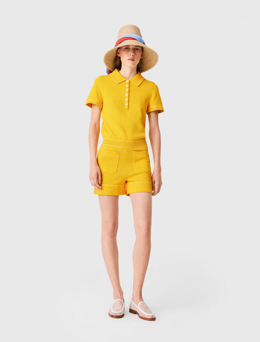 Knit playsuit with polo collar | Maje