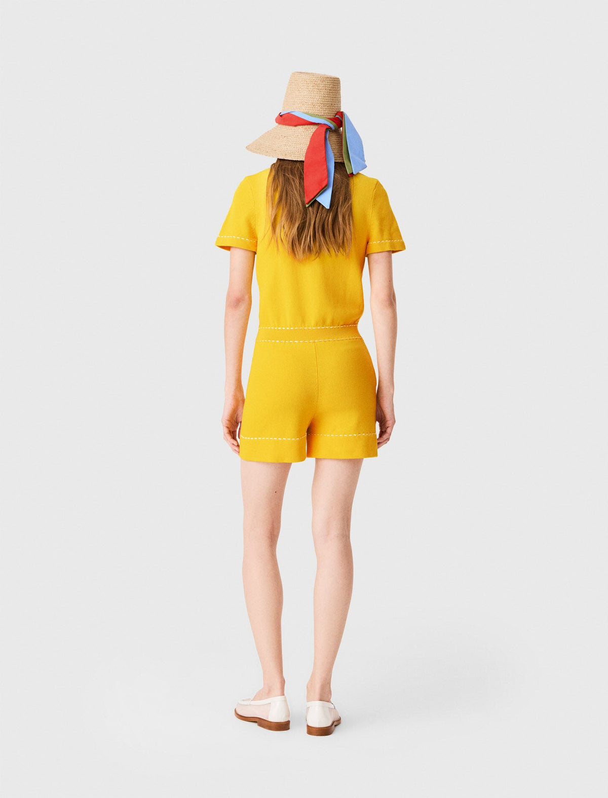 Knit playsuit with polo collar | Maje