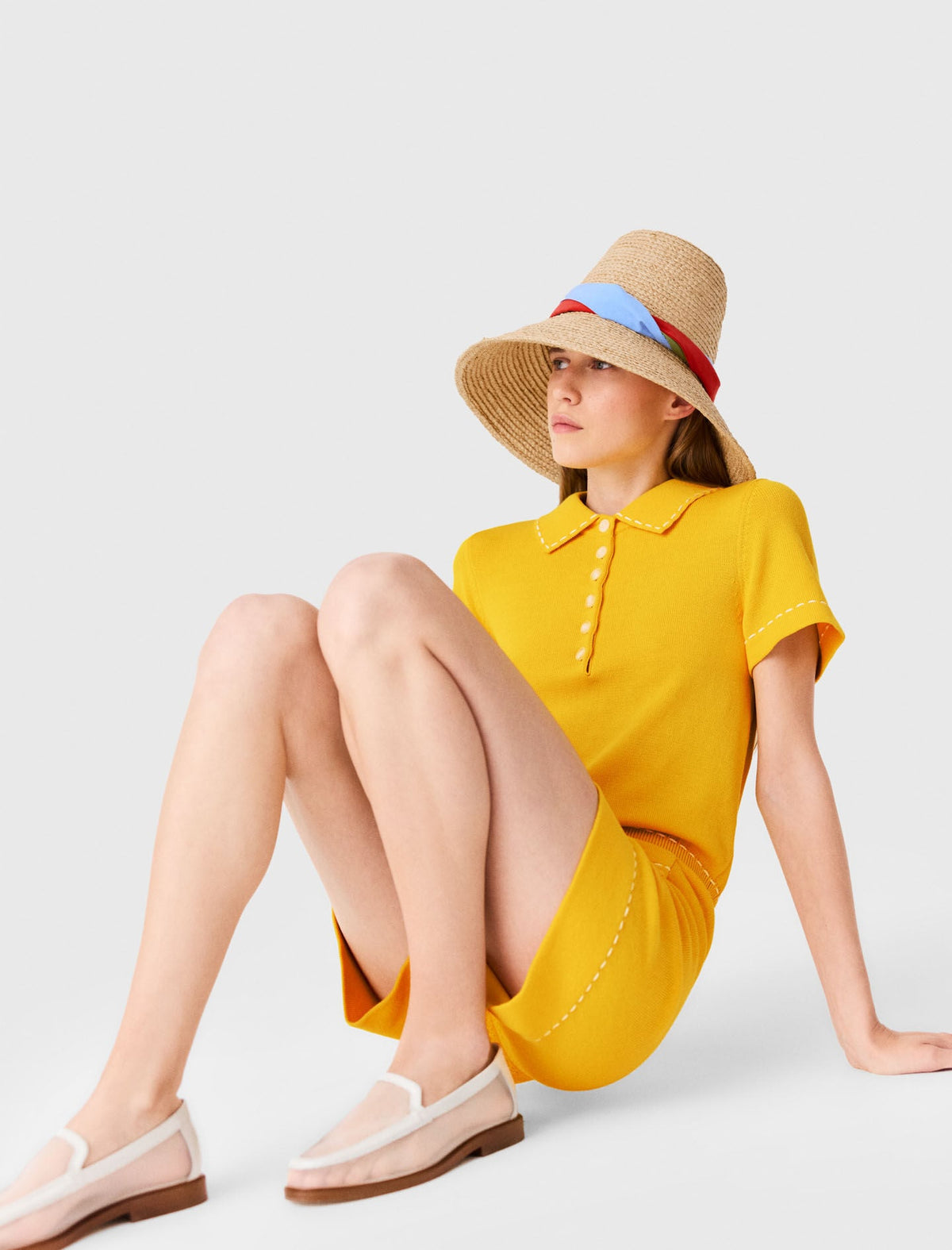 Knit playsuit with polo collar | Maje
