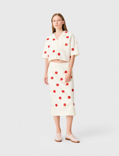 Embroidered linen and silk shirt | Maje