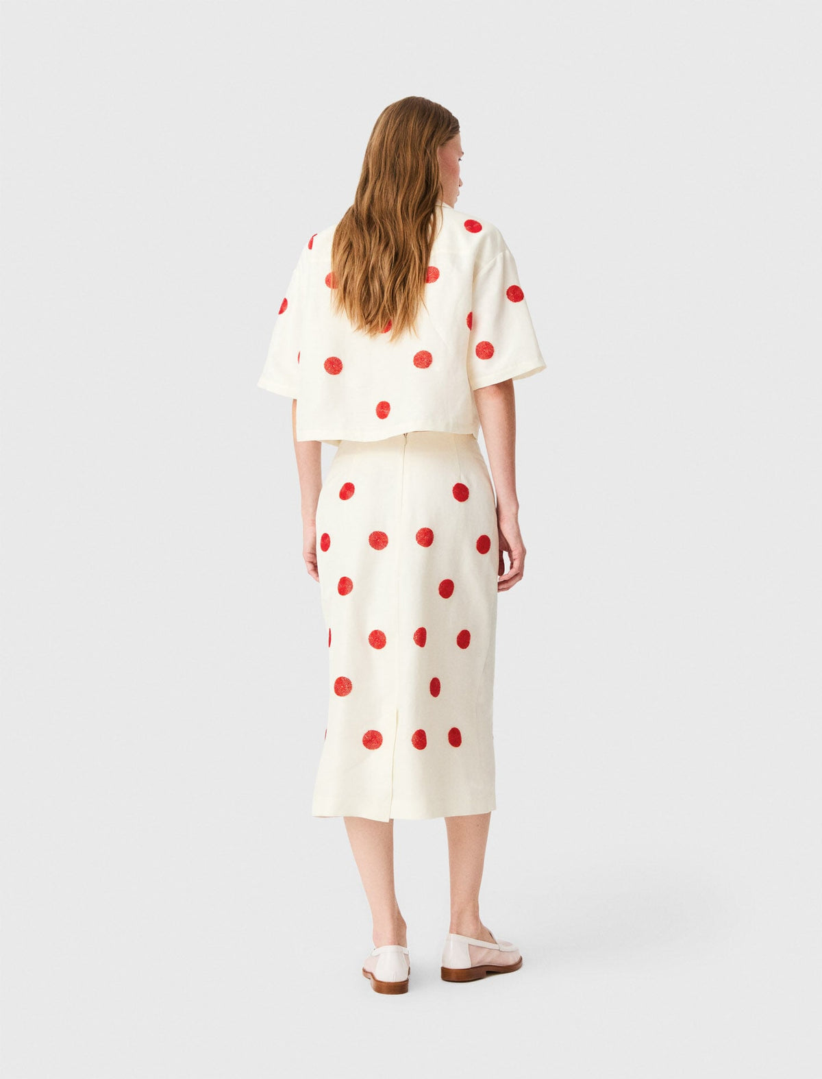 Embroidered linen and silk shirt | Maje