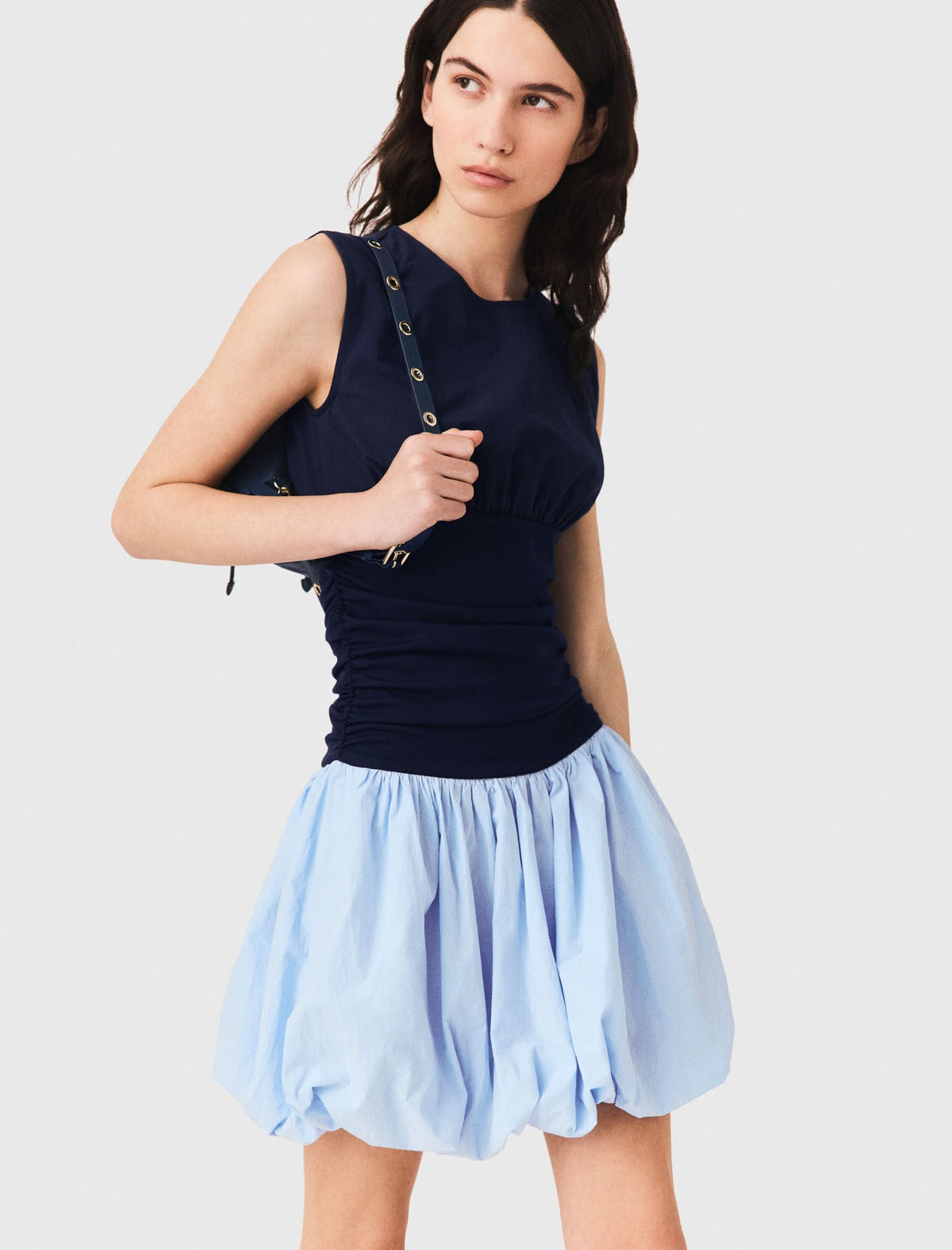 Jersey and cotton mix dress | Maje