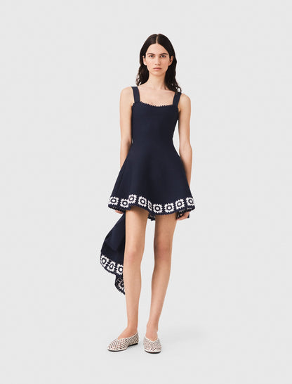 Dress with crochet panels | Maje