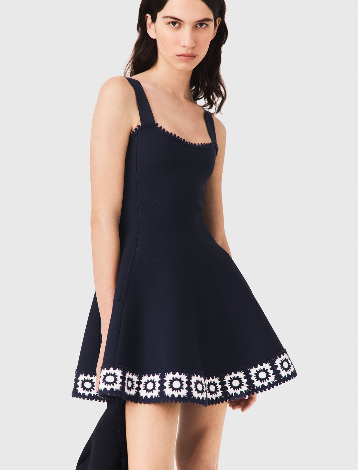 Dress with crochet panels | Maje