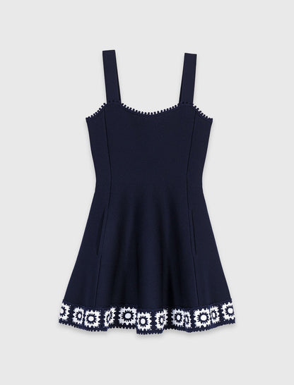 Dress with crochet panels | Maje