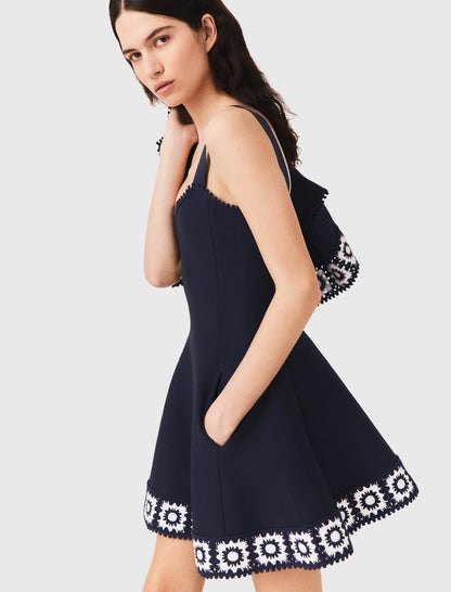 Dress with crochet panels | Maje