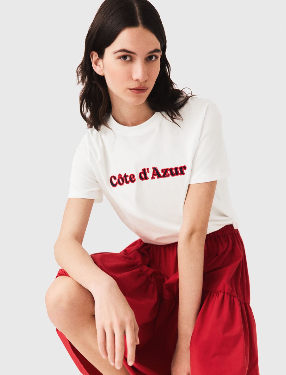 T-shirt with embroidery | Maje