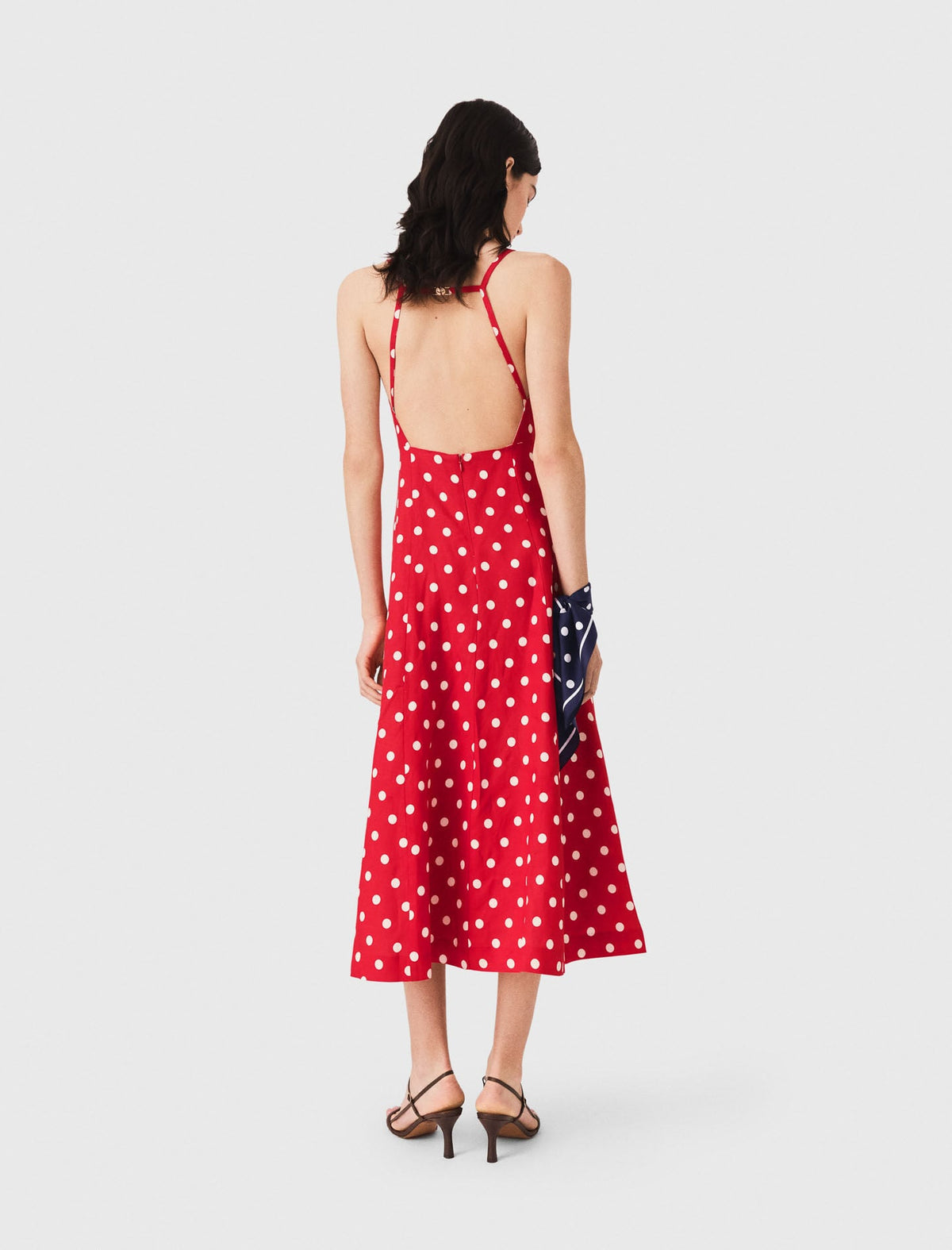 Backless linen-blend maxi dress | Maje