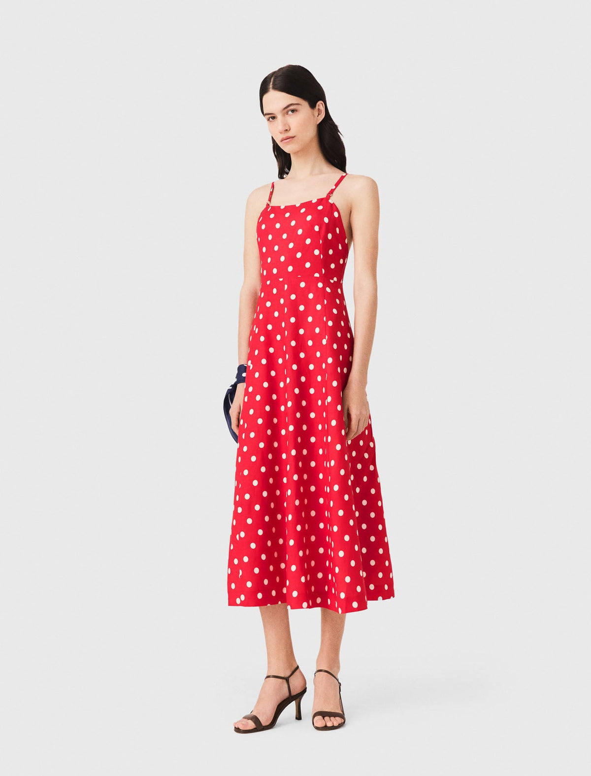 Backless linen-blend maxi dress | Maje