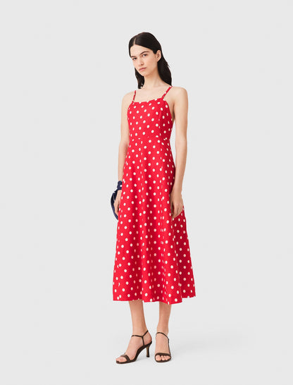 Backless linen-blend maxi dress | Maje