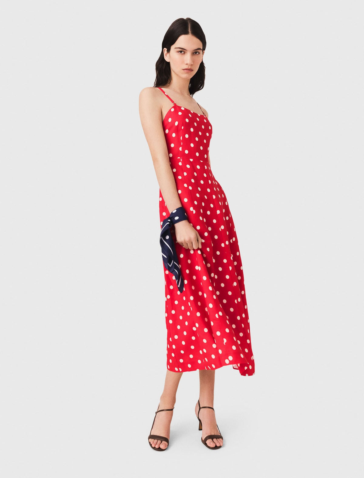 Backless linen-blend maxi dress | Maje
