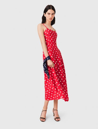 Backless linen-blend maxi dress | Maje