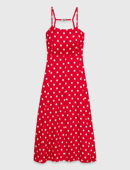 Backless linen-blend maxi dress | Maje