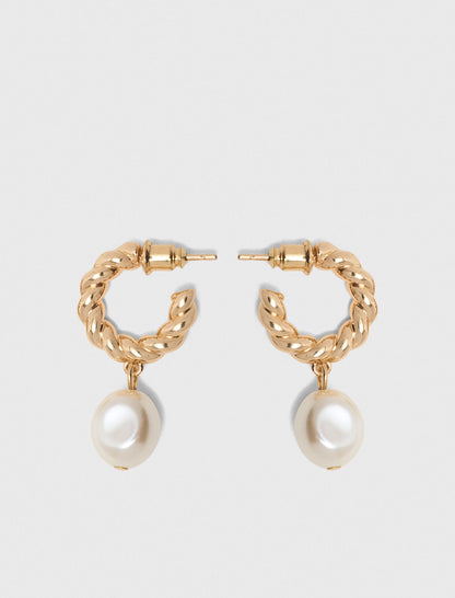 Twisted bead hoop earrings | Maje