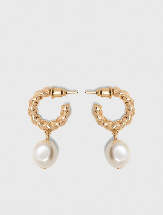 Twisted bead hoop earrings | Maje