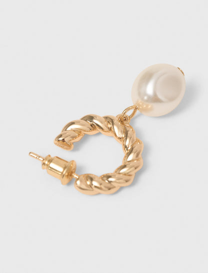 Twisted bead hoop earrings | Maje