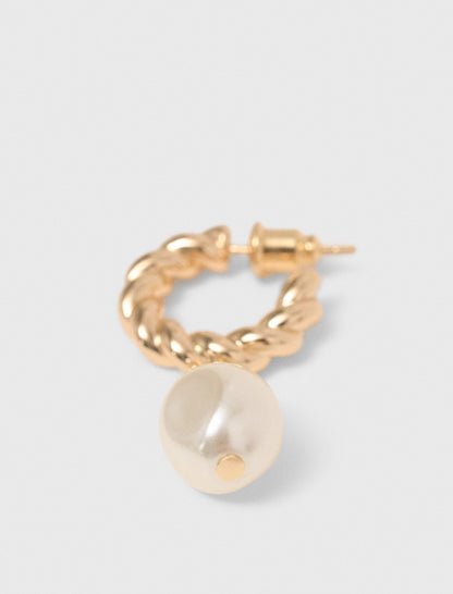 Twisted bead hoop earrings | Maje