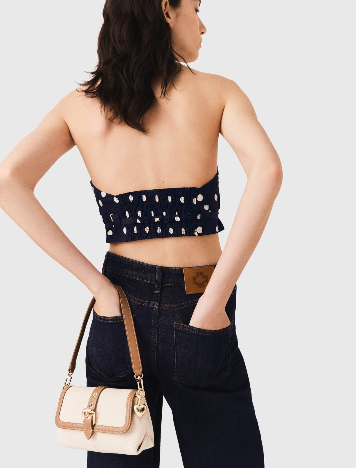 Backless linen blend top | Maje