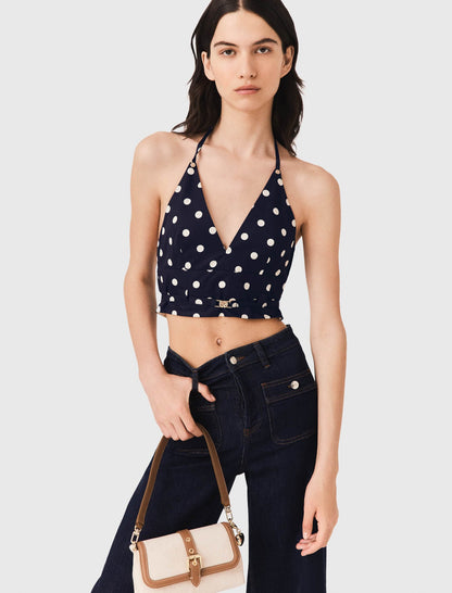 Backless linen blend top | Maje