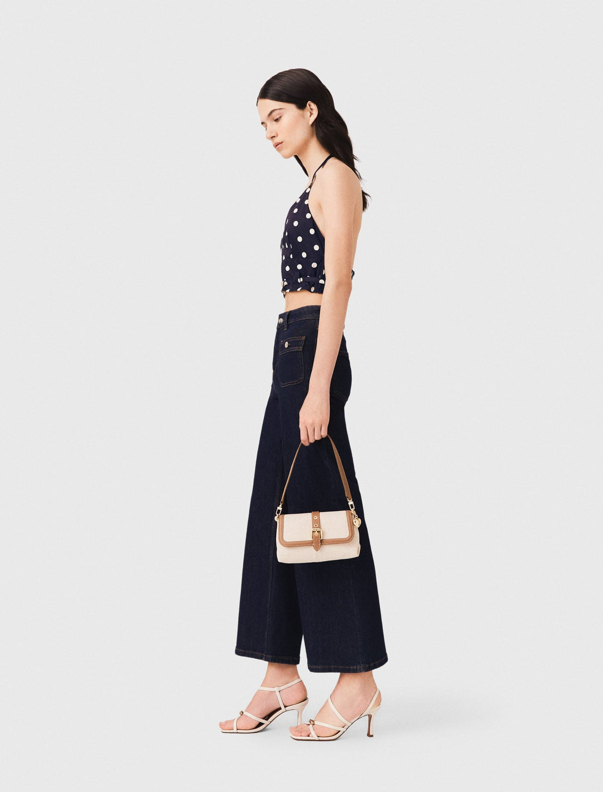 Backless linen blend top | Maje