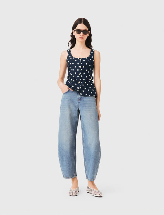 Long linen blend vest | Maje