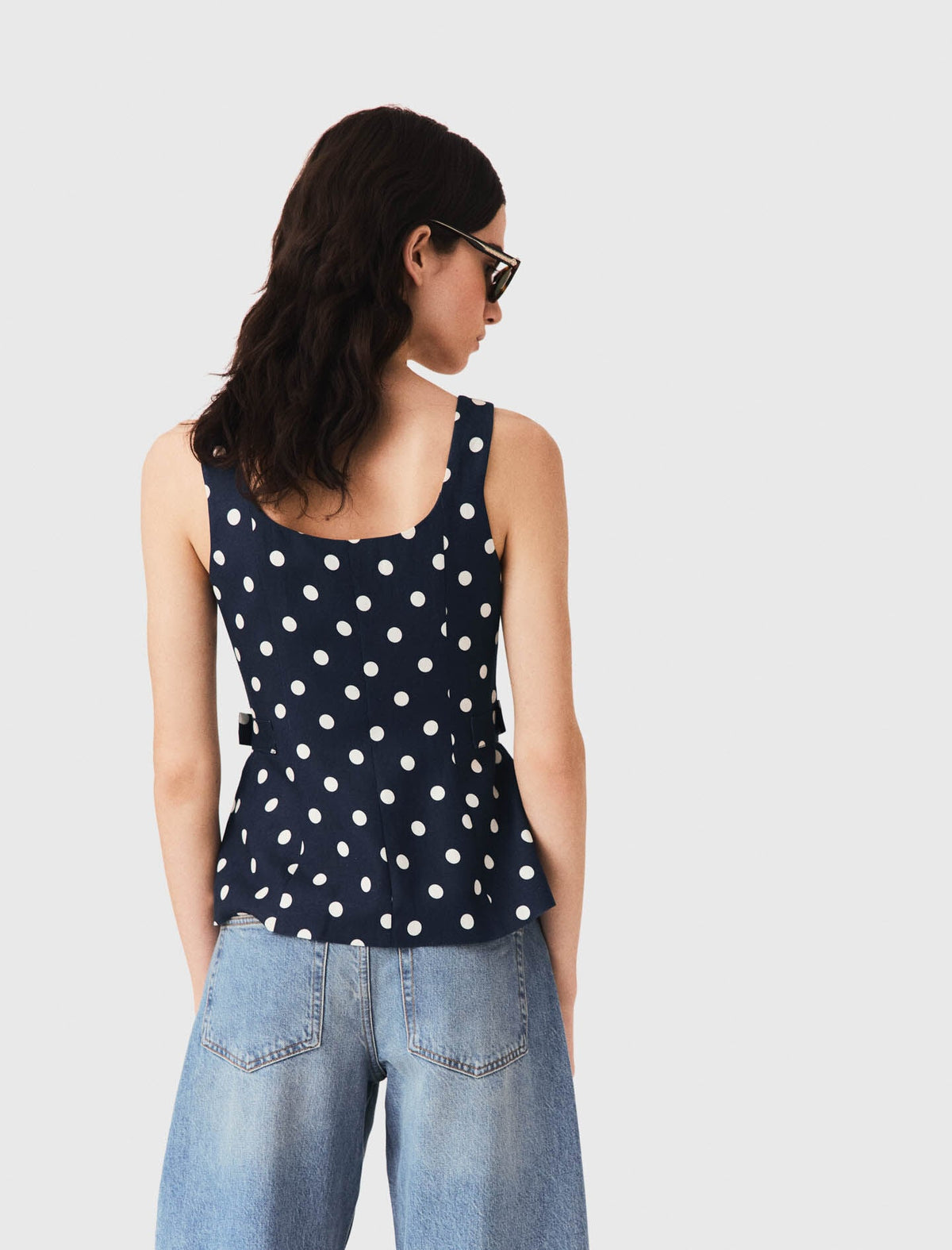 Long linen blend vest | Maje