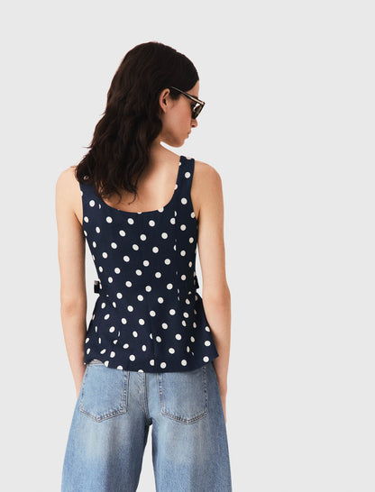 Long linen blend vest | Maje