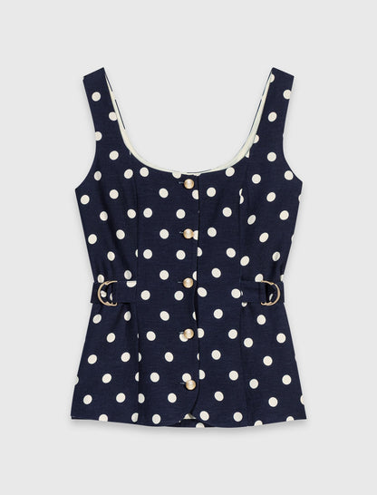 Long linen blend vest | Maje