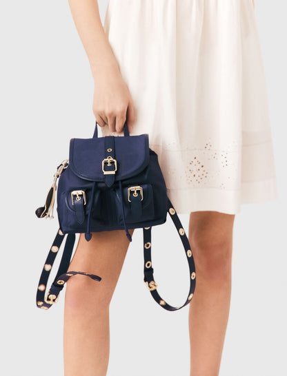 Mini leather and nylon backpack | Maje