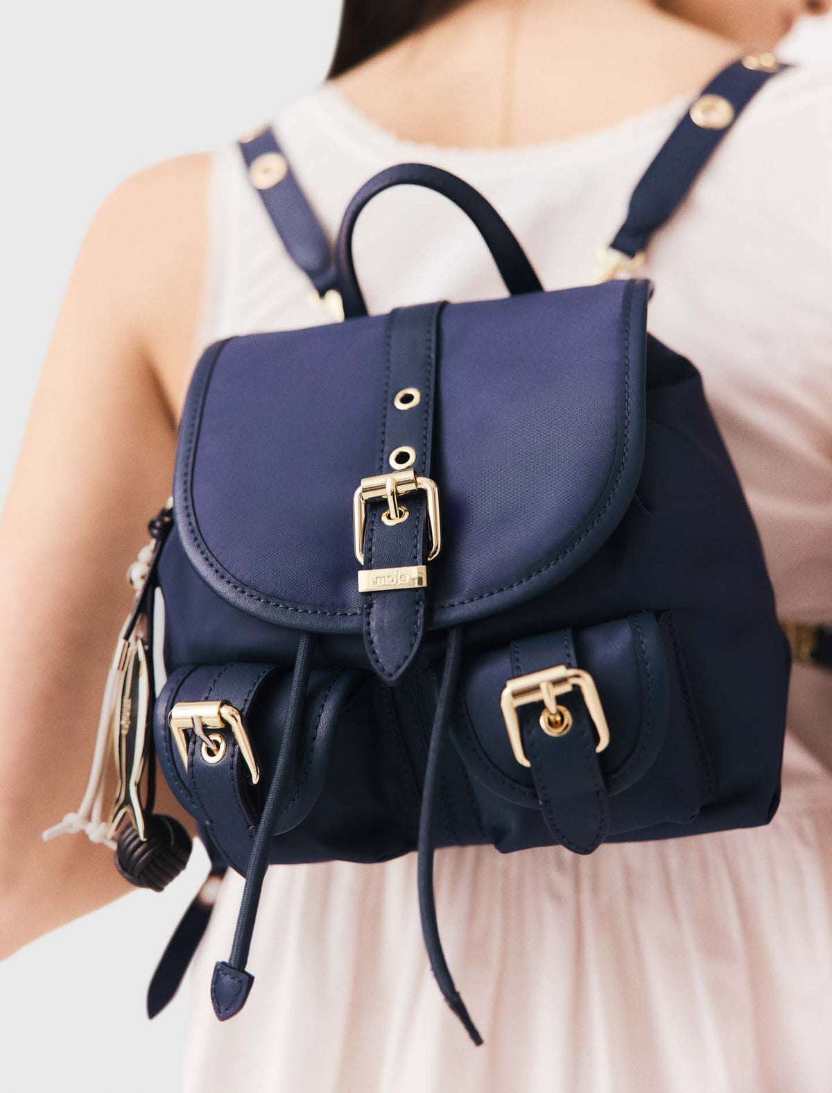 Mini leather and nylon backpack | Maje
