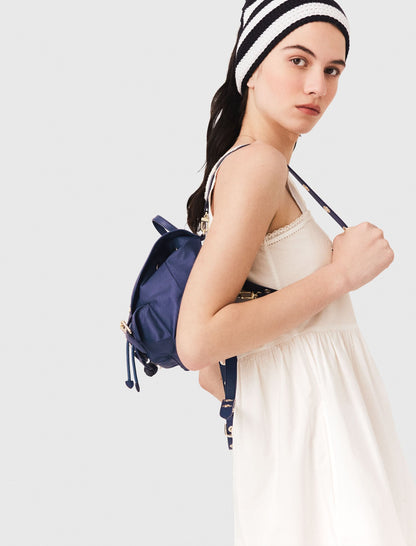 Mini leather and nylon backpack | Maje