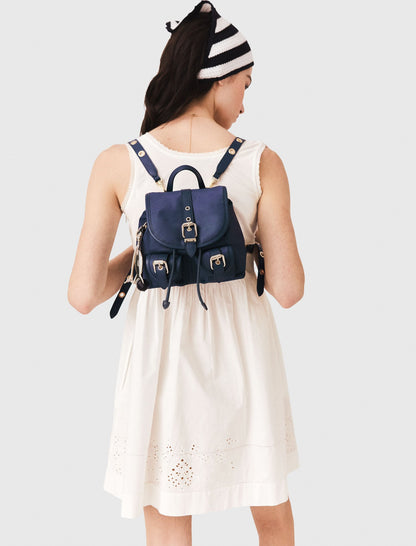 Mini leather and nylon backpack | Maje