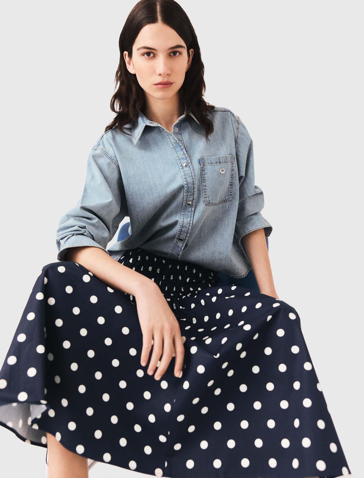 Long cotton skirt | Maje