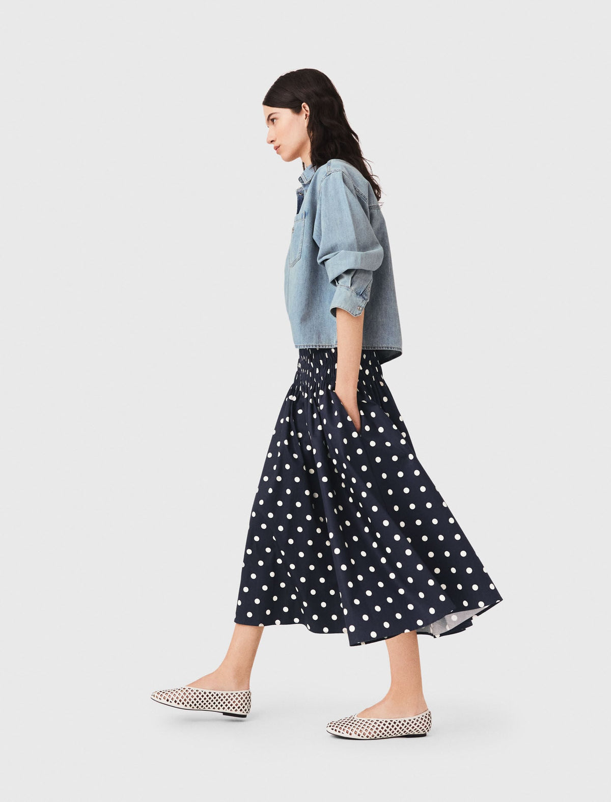 Long cotton skirt | Maje