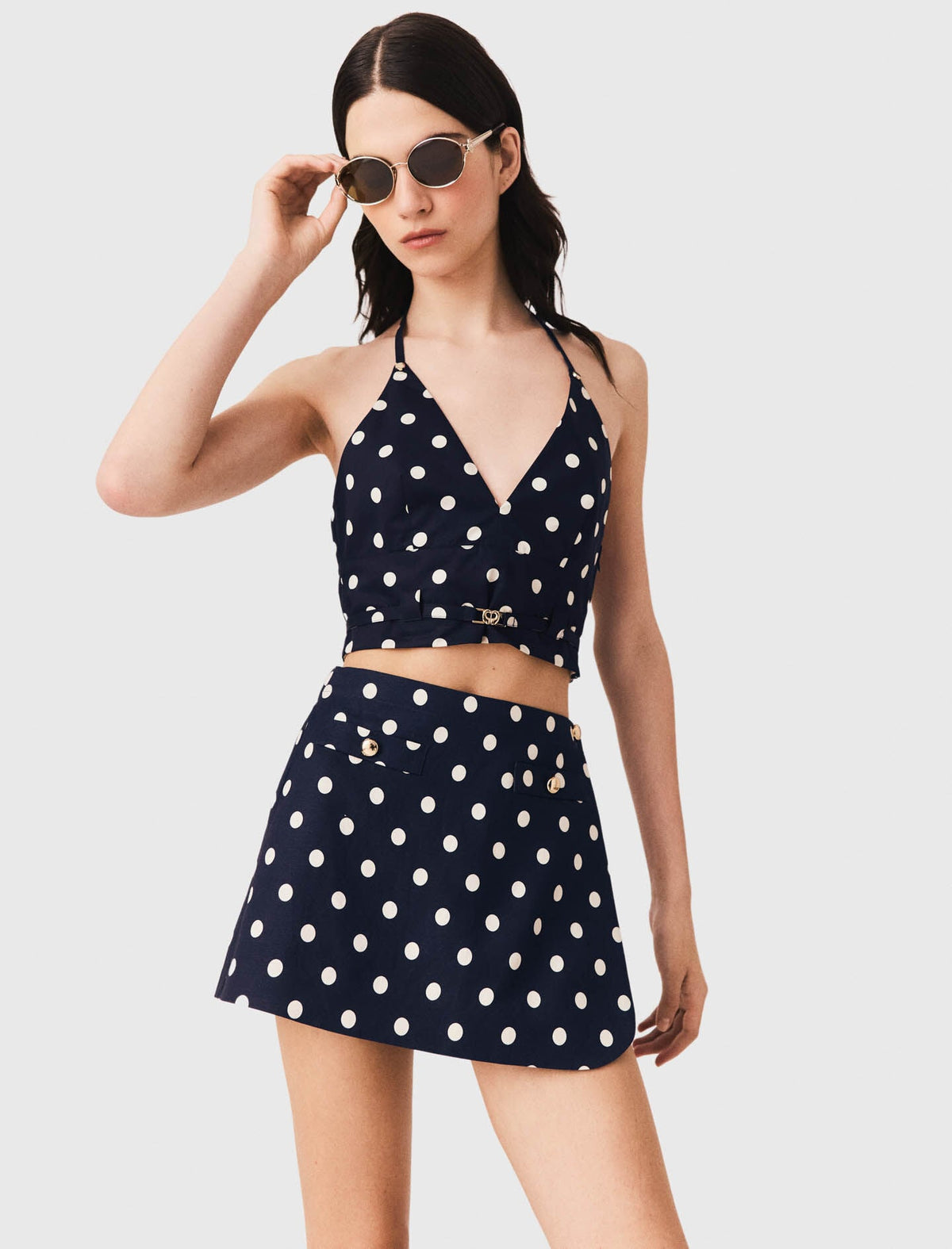 Linen blend skort | Maje