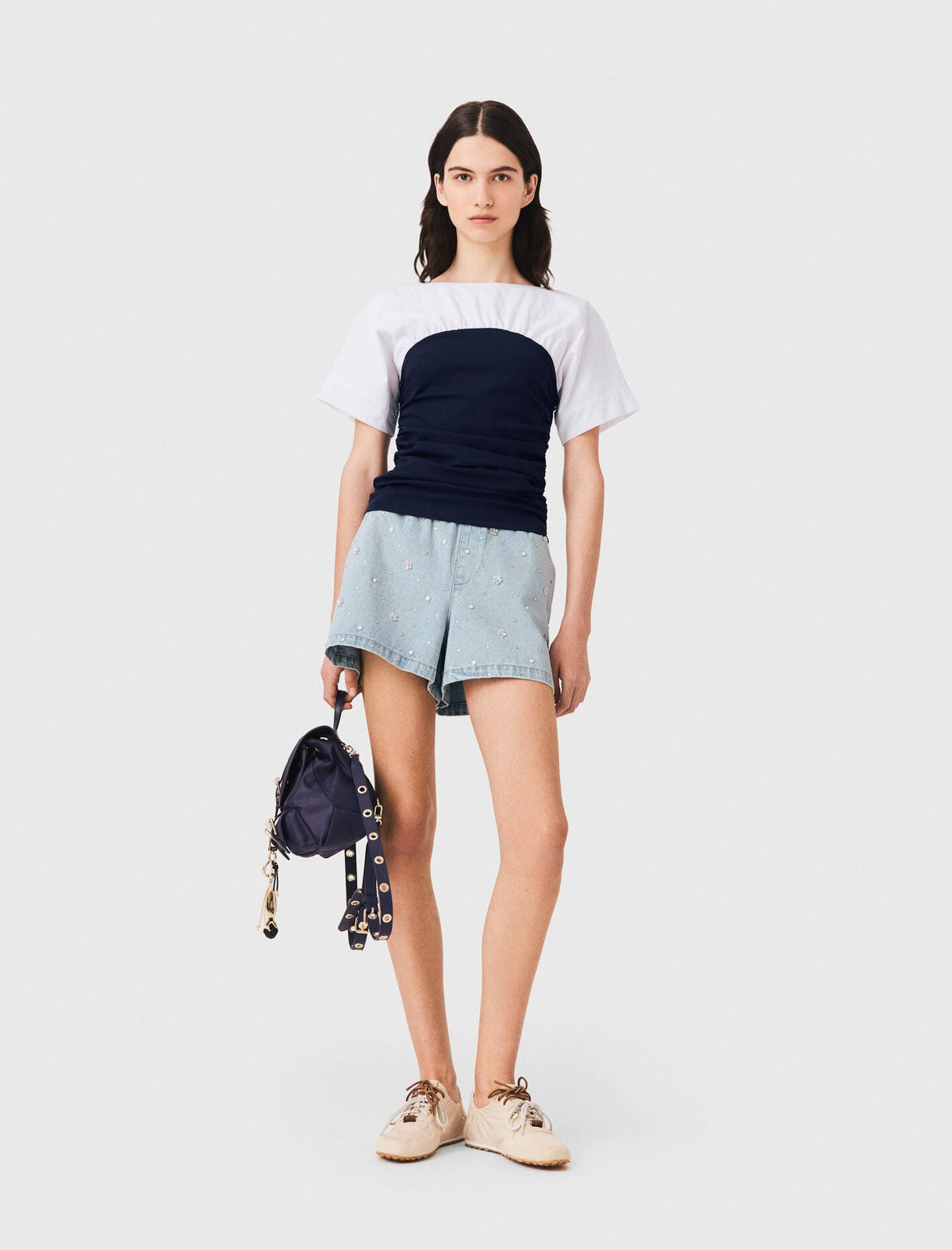 Pleated jersey top | Maje