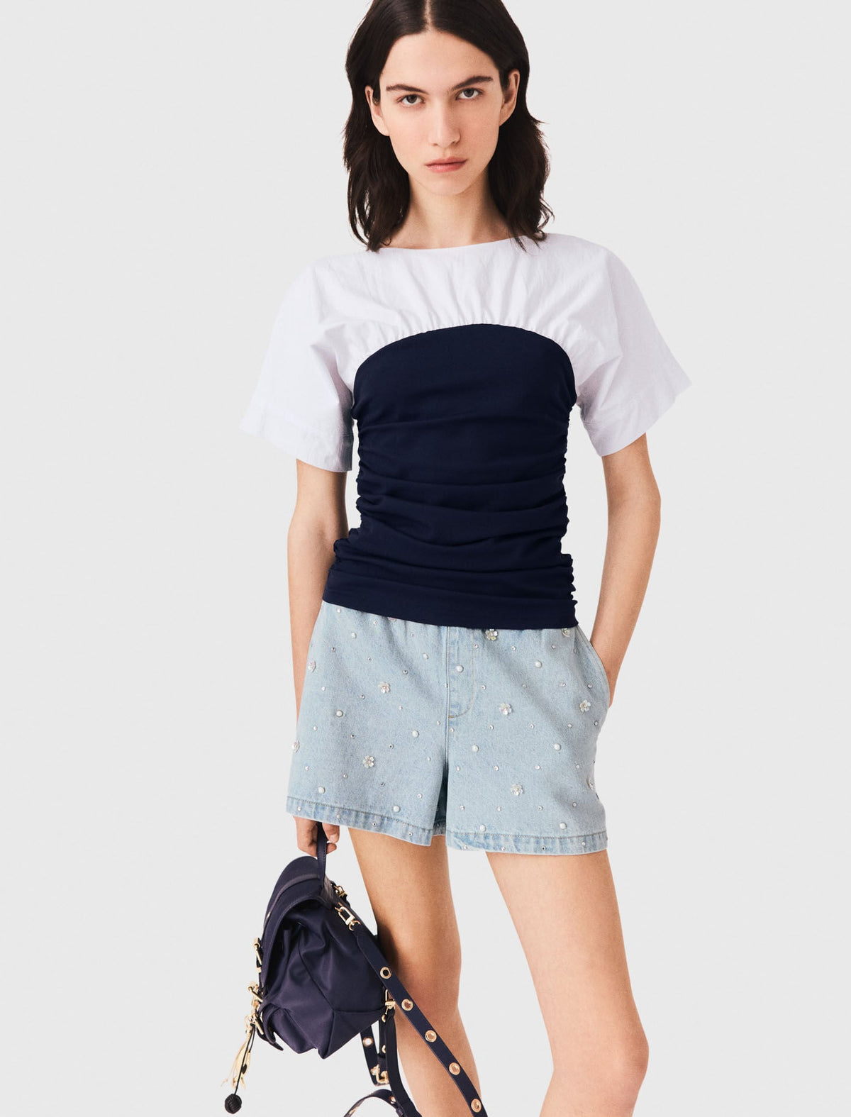 Pleated jersey top | Maje