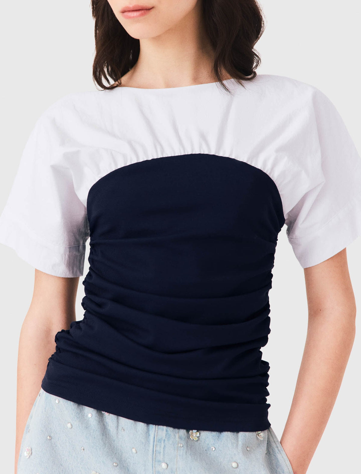 Pleated jersey top | Maje