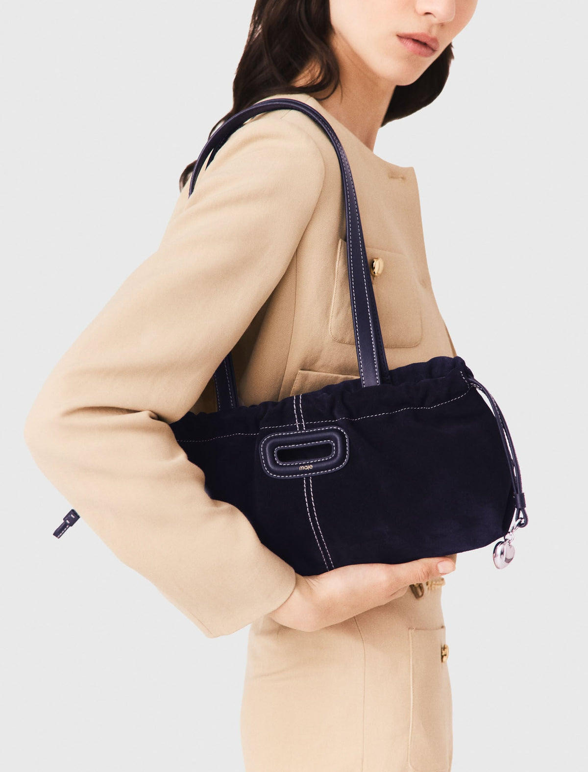 Topstitched suede Milpli Gazette | Maje